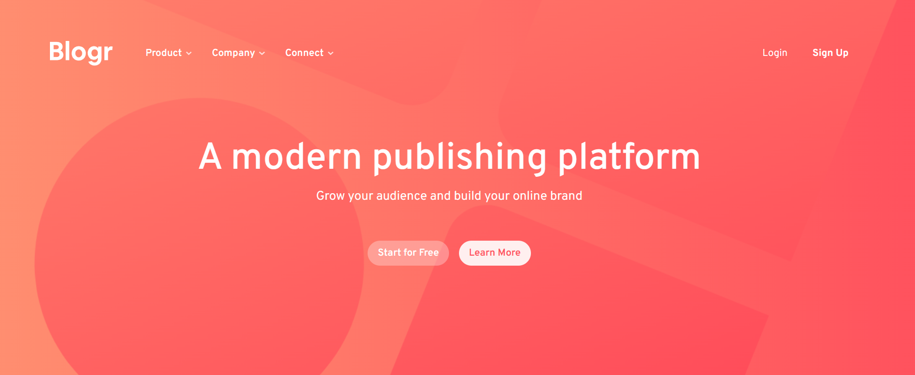 Blogr Landing Page