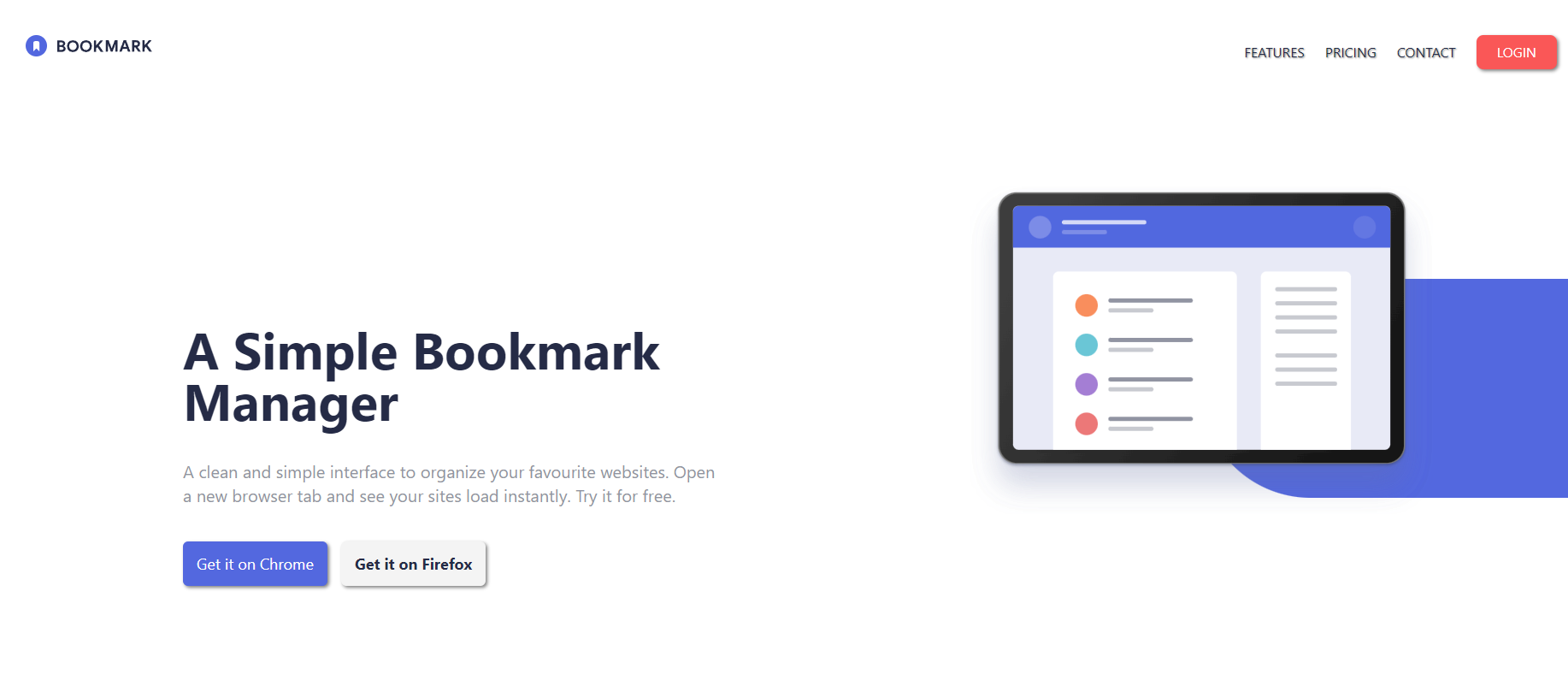 Bookmark Landing Page