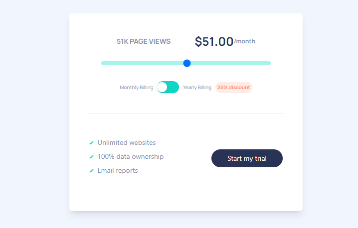 Interactive Pricing Tool